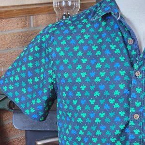 Cactus Man St. Patrick's Day Button Front Shirt Size S